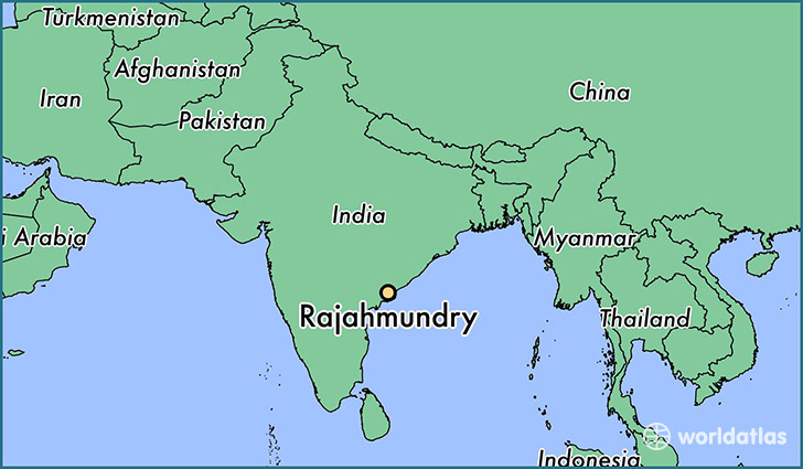 map showing the location of Rajahmundry