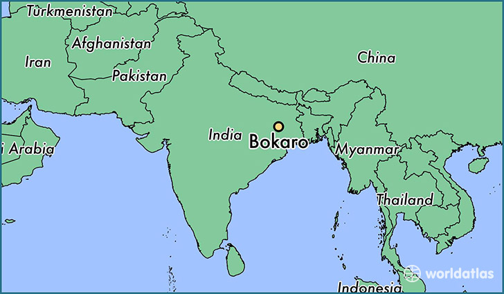 map showing the location of Bokaro