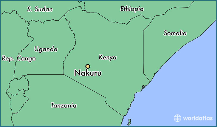 map showing the location of Nakuru