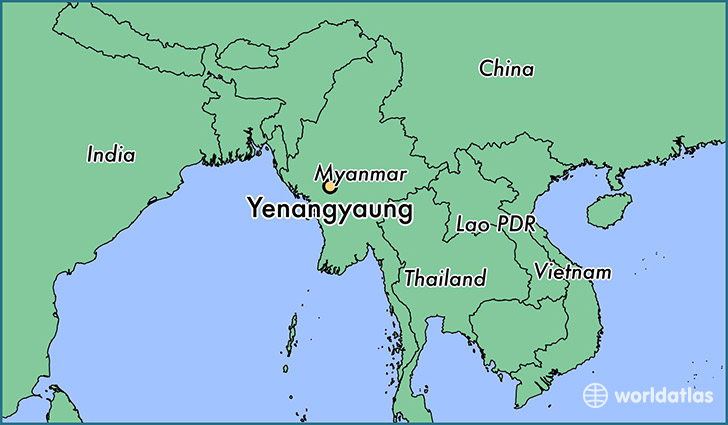 map showing the location of Yenangyaung