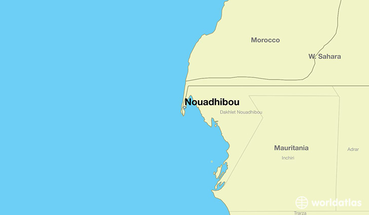 map showing the location of Nouadhibou