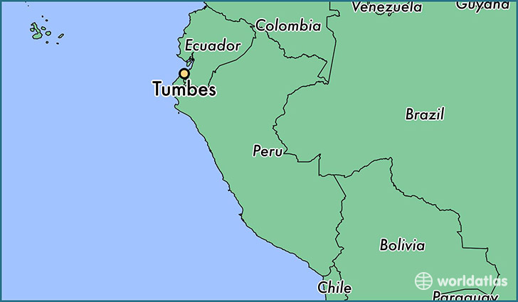 map showing the location of Tumbes
