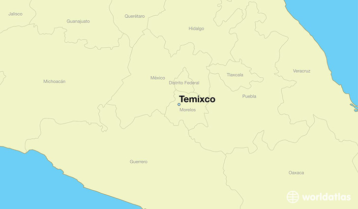 map showing the location of Temixco