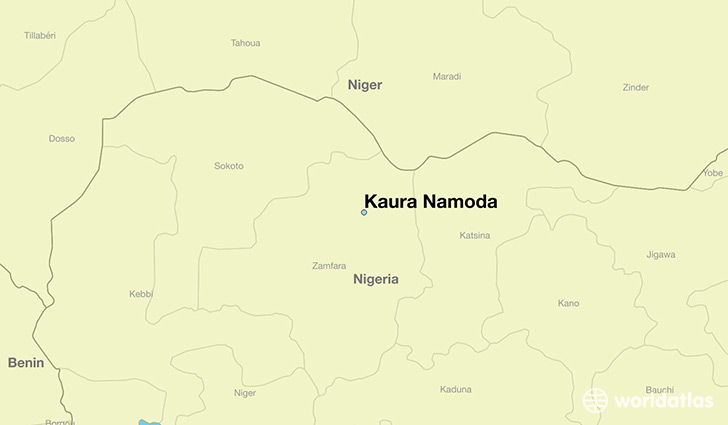 map showing the location of Kaura Namoda