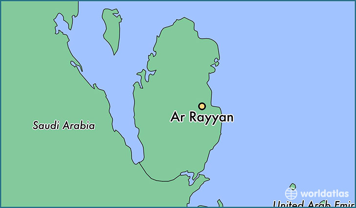 map showing the location of Ar Rayyan