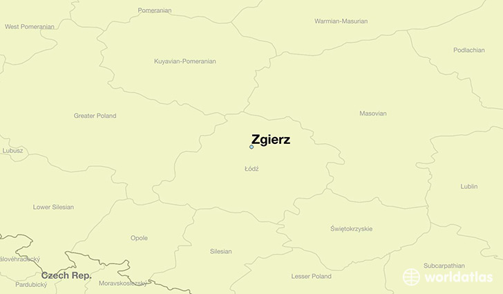 map showing the location of Zgierz