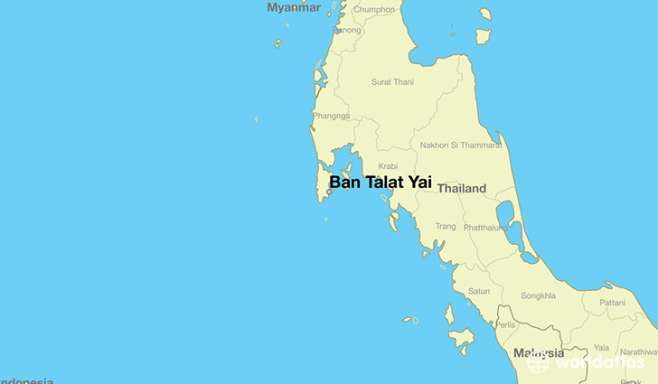 map showing the location of Ban Talat Yai