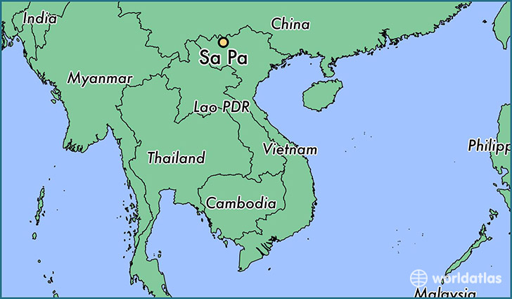 map showing the location of Sa Pa