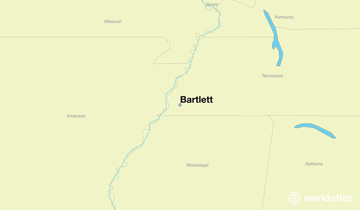 map showing the location of Bartlett