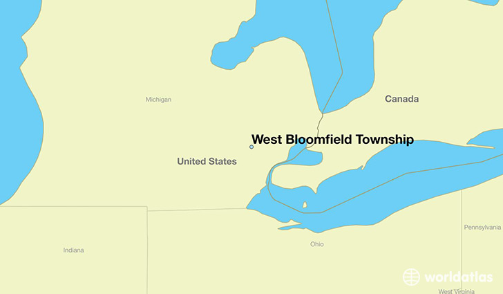 map showing the location of West Bloomfield Township