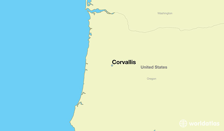 map showing the location of Corvallis