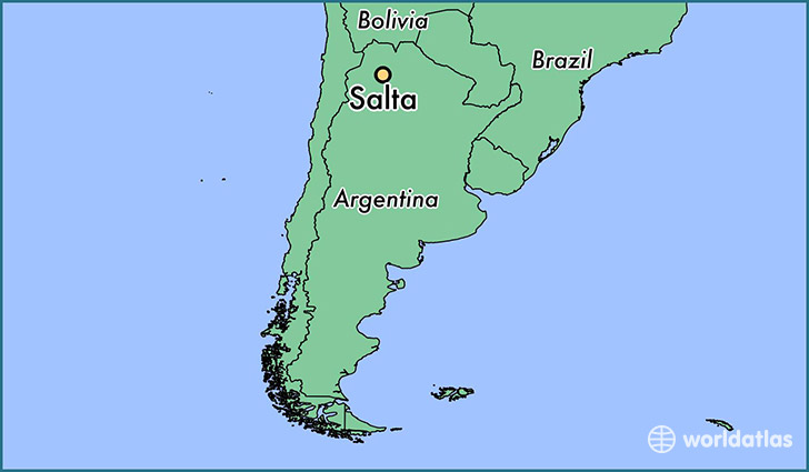 map showing the location of Salta