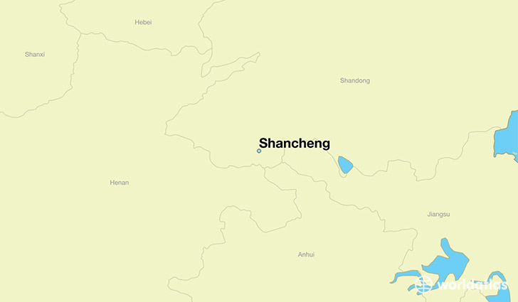 map showing the location of Shancheng