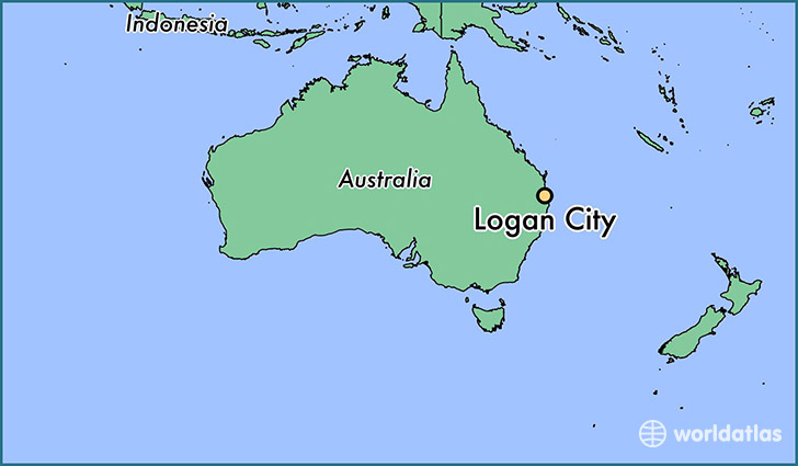 map showing the location of Logan City