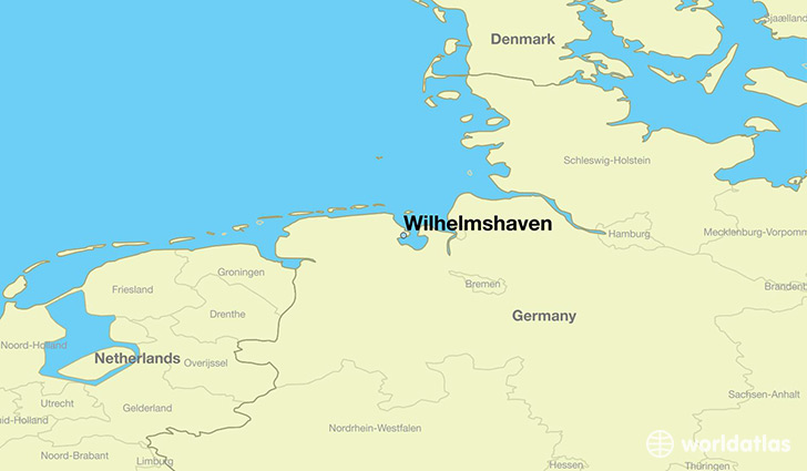 map showing the location of Wilhelmshaven