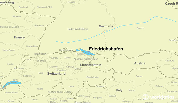 map showing the location of Friedrichshafen