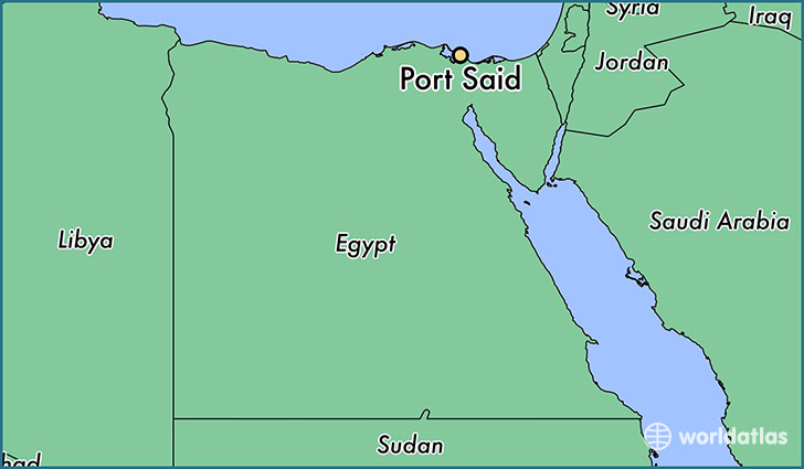 map showing the location of Port Said