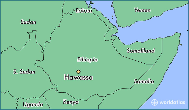 map showing the location of Hawassa