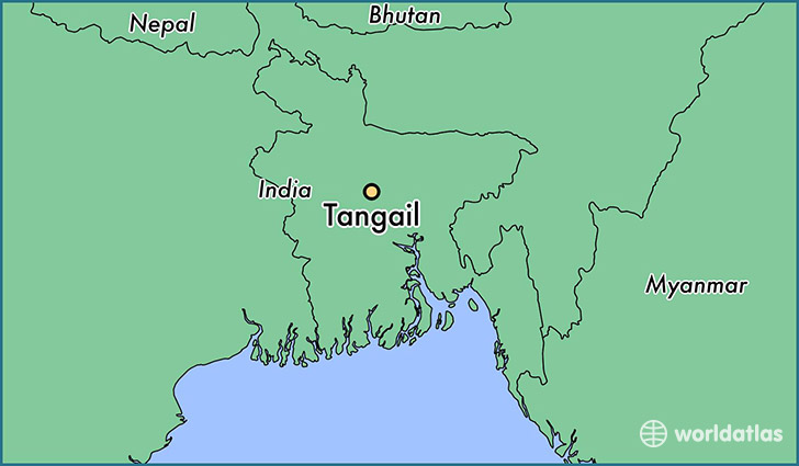 map showing the location of Tangail