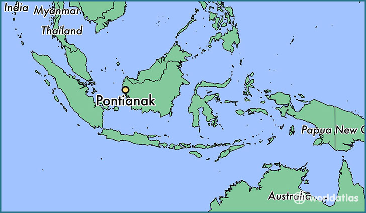 map showing the location of Pontianak
