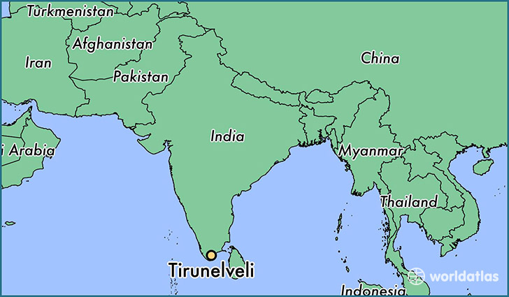map showing the location of Tirunelveli