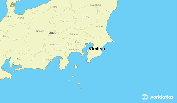 map showing the location of Kimitsu