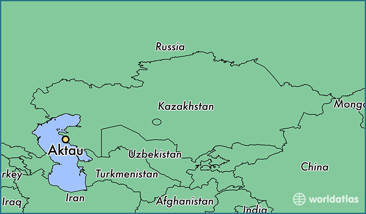 map showing the location of Aktau