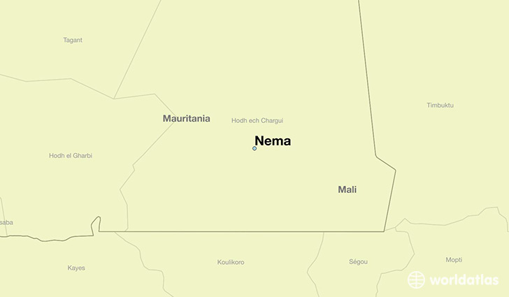 map showing the location of Nema