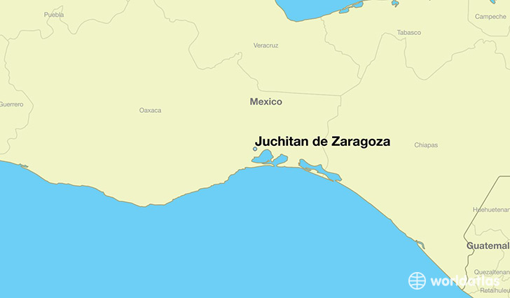 map showing the location of Juchitan de Zaragoza