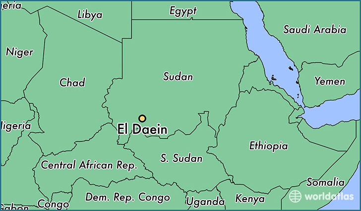 map showing the location of El Daein