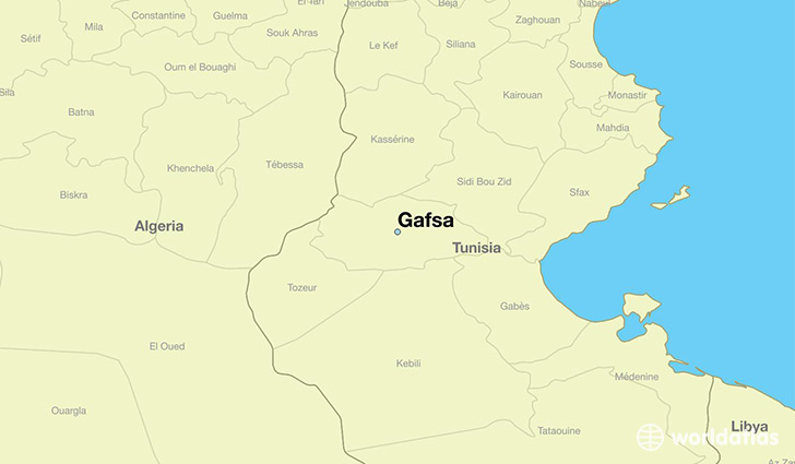 map showing the location of Gafsa