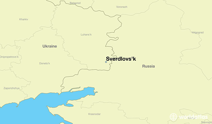 map showing the location of Sverdlovs'k