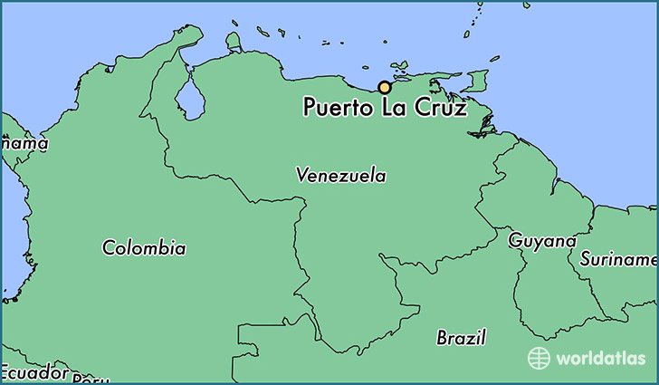 map showing the location of Puerto La Cruz