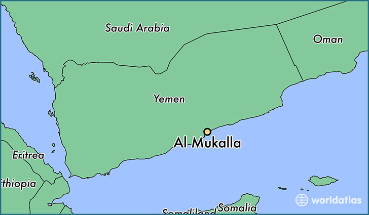 map showing the location of Al Mukalla