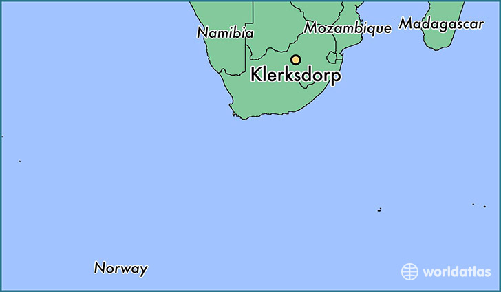 map showing the location of Klerksdorp
