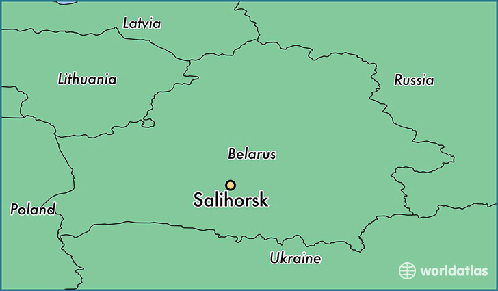 map showing the location of Salihorsk