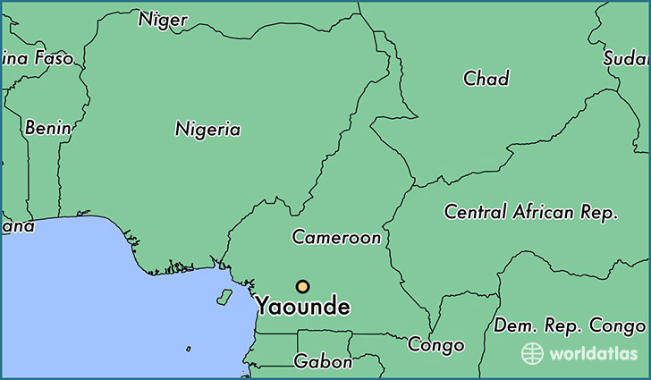 map showing the location of Yaounde