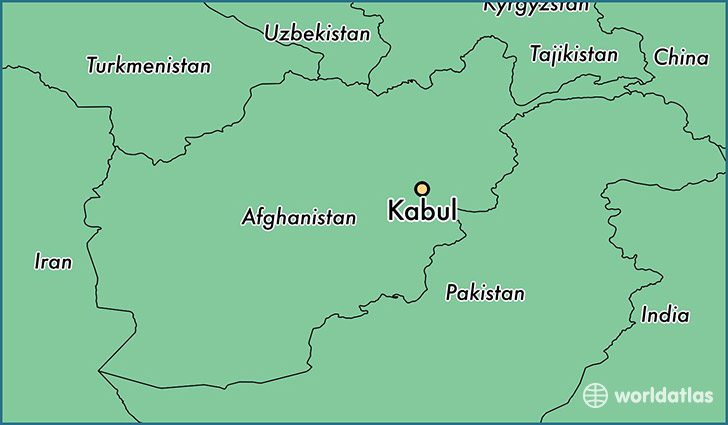 map showing the location of Kabul