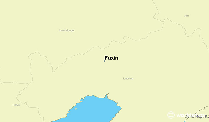 map showing the location of Fuxin