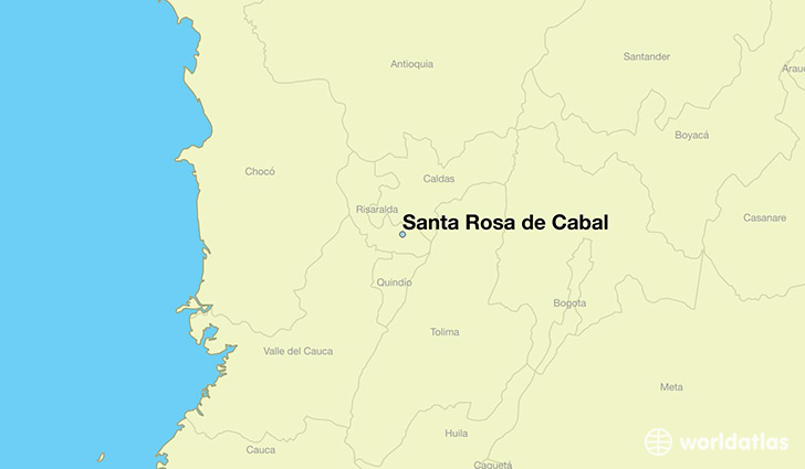 map showing the location of Santa Rosa de Cabal
