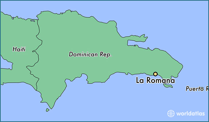 map showing the location of La Romana