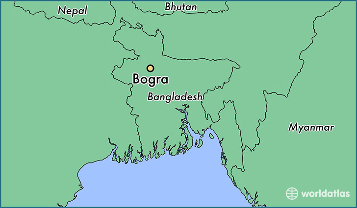 map showing the location of Bogra