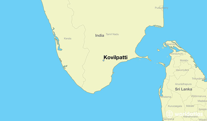 map showing the location of Kovilpatti