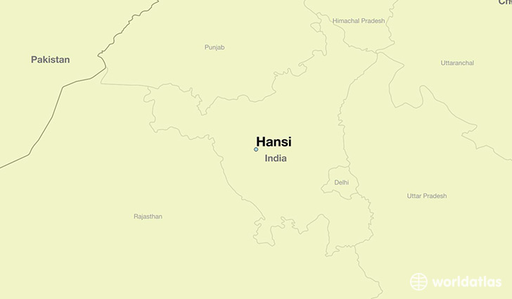 map showing the location of Hansi
