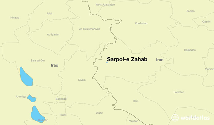 map showing the location of Sarpol-e Zahab