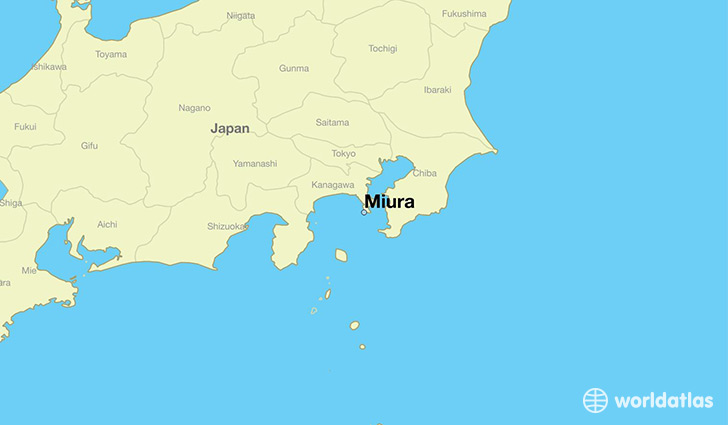 map showing the location of Miura