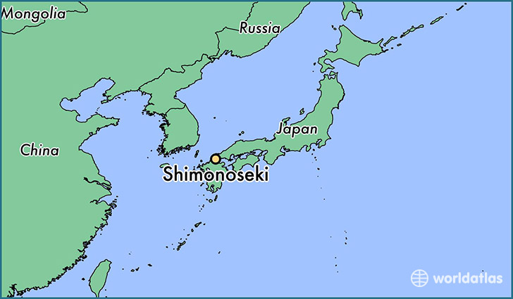 map showing the location of Shimonoseki