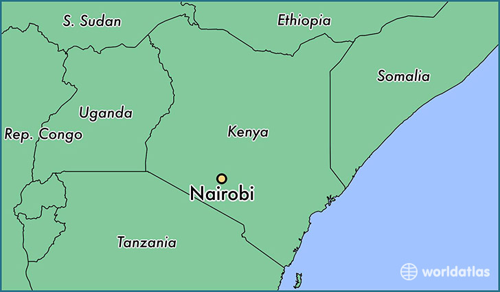 map showing the location of Nairobi