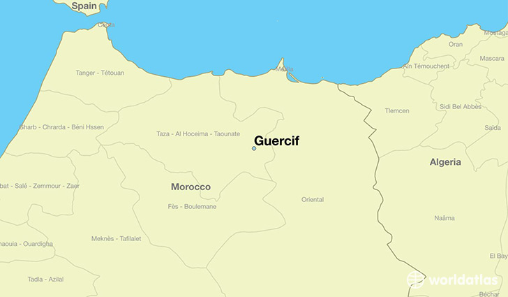 map showing the location of Guercif