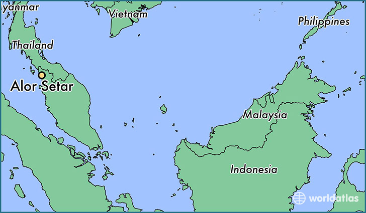 map showing the location of Alor Setar